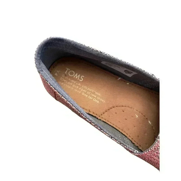 TOMS Metallic Pink Rope Espadrilles Platform Slip On Shoes Youth Size 4Y - Picture 3 of 6